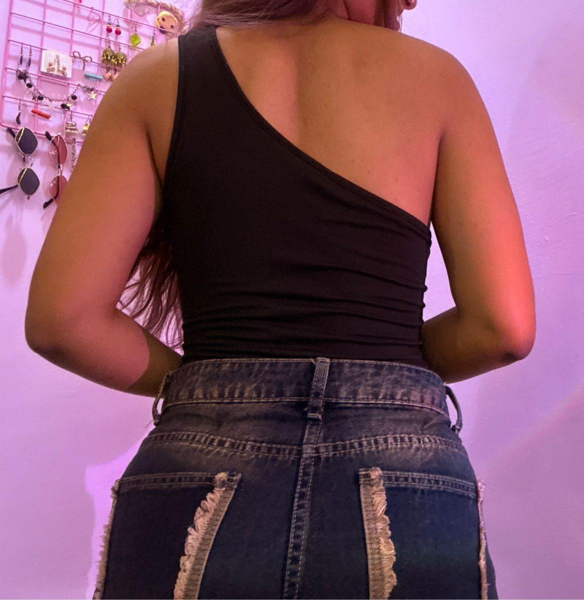 Black One Shoulder Cut-Out